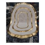 Dericibey Gold Varaklı Oval Peluş Halı & Paspas 80 x 150 cm - Krem