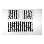 Dericibey Siyah Beyaz Doğal Kürk Koltuk Şal Takımı Şal 50 x 180 Cm, Yastık 50 x 50 Cm, Bel Yastığı 35 x 60 cm - Siyah - Beyaz