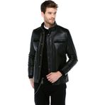 Dericlub E-1081 Siyah Deri Erkek Mont
