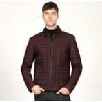 Dericlub E-1203 Gummy Gerçek Deri Erkek Kaban - Bordo - 5XL