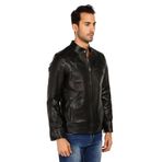 Dericlub E-178 Siyah Deri Erkek Mont