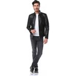 Dericlub E-502 Siyah Erkek Deri Mont