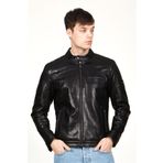Dericlub E-Topgun Siyah Deri Erkek Mont