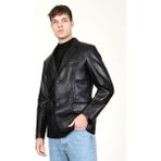 Dericlub E2246 Gerçek Deri Erkek Blazer Ceket - Siyah - 2XL