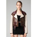 Dericlub H.QUINN Crop Biker Kadın Deri Mont
