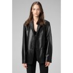 Dericlub WM005 Blazer Kadın Deri Ceket - 3XL - Siyah