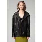 Dericlub Wm019 Oversize Biker Hakiki Deri Kadın Mont