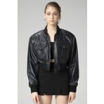 Dericlub WM036 Ribanalı Gerçek Deri Crop Mont