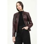 Dericlub YB-2085 Gerçek Deri Bordo Kadın Mont