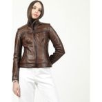 Dericlub YB-2107 Deri Kadın Mont - 2XL - Camel
