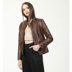 Dericlub YB-2156 Deri Kadın Mont - Camel