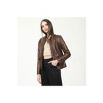 Dericlub YB-2156 Gerçek Deri Camel Antik Kadın Mont
