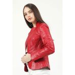 Dericlub YB-2157 Kırmızı Deri Kadın Mont