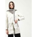 Dericlub YB-2163 80 Bej Deri Kadın Kaban