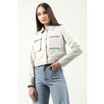Dericlub YB-VGN1 Crop Fit Gerçek Deri Bej Kadın Mont