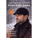 dericom Kışlık Gizli Kulaklıklı Yün Karışımlı Ördek Şapka SİYAH Tek Ebat