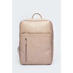 Deridense Organizer Laptop Premium Vegan Deri Sırt Laptop Çantası Unisex Bej
