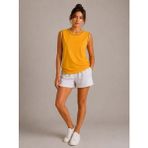Deridün Yıldız Shoes Kontrast Biyeli Kolsuz Atlet Bisiklet Yaka Yazlık Basic Atlet - Sarı - 2XL