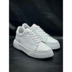 Derify Hakiki Deri Beyaz Erkek Spor Ayakkabı Ortopedik, Hafif ve Rahat Tabanlı, Şık & Trend Günlük Sneaker