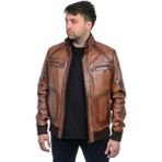 Derije Asensio Hakiki Deri Erkek Taba Ceket-Mont - XS