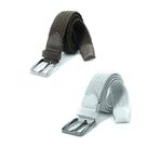derikem (348) Ikil Elastik Örgü Kemer 3,5cm Kahverengi Ve Beyaz Lastik Kemer Unisex 2 Adet KAHVERENGİ-BEYAZ 115 CM