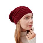 Derikem Kadın Triko Örgü Bere Boyunluk Outdoor Boyunluk Kırmızı KIRMIZI Standart