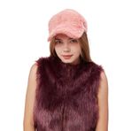 Derikem Kışlık Tüylü Kadın Peluş Kep Şapka Bezbol Standart Şapka PEMBE Standart
