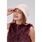 Derikem Peluş Bucket Kadın Balıkçı Şapkası Yumuşak ve Tüylü Kadın Şapkası - Standart - Açık Pembe