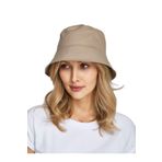 Derikem Yazlık Kumaş Kova Şapka, Erkek Kadın Düz Balıkçı Bucket Şapka, Unisex Bej BEJ Standart