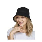 Derikem Yazlık Kumaş Kova Şapka, Erkek Kadın Düz Balıkçı Bucket Şapka, Unisex Siyah SİYAH Standart