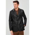 Derimod 21WGD6405U4 Kevin Erkek Siyah Blazer Deri Ceket
