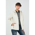 Derimod 22WGD5045U4 Judith Kadın Krem Kapüşonlu Oversize Deri Ceket