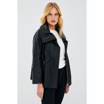 Derimod 23SGD5089FH Felicita Kadın Siyah Oversize Deri Ceket
