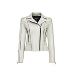 Derimod 24WGD5859U4 Kiara Kadın Bej Slim-Fit Biker Deri Ceket