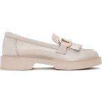 Derimod 25SFD220018 Kadın Krem Püsküllü Deri Casual Loafer