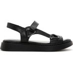Derimod 25SFD340618 Siyah Deri Comfort Kadın Sandalet