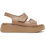 Derimod 25SFD342226 Camel Bantlı Kalın Tabanlı Deri Comfort Kadın Sandalet
