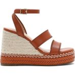 Derimod 25SFD443218 Taba Bilekten Tokalı Dolgu Topuklu Espadril Kadın Sandalet