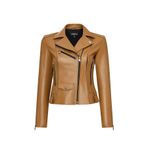 Derimod 25SGD5106U4 Bella Kadın Camel Biker Kısa Deri Ceket