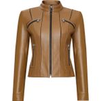 Derimod 25SGD5200U4 Linda Kadın Camel Kısa Deri Ceket