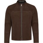 Derimod 25SGD640210 Neymar Sarı Erkek Kestane Hakim Yaka Slim-Fit Süet Deri Ceket