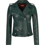 Derimod 25WGM57941M Egoist Kadın Yeşil Kısa Biker Deri Ceket