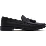 Derimod 26SFD754218 Erkek Siyah Püsküllü Deri Loafer