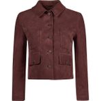 Derimod 26SGD565010 Cassandra Kadın Bordo Slim-Fit Süet Deri Ceket