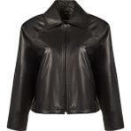 Derimod 26SGD5654U7 Miami Kadın Siyah Oversize Kısa Deri Ceket
