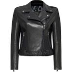 Derimod Angel-X Kadın Siyah Biker Deri Ceket 24WGD5264VE - XL