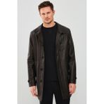 Derimod Ederson Erkek Siyah Uzun Deri Trençkot 23WGD61139M - XL