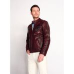 Derimod Hamilton Erkek Bordo Armalı Spor Deri Ceket 26SGM660551 - 3XL