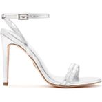Derimod Kadın Gri Bilekten Bantlı Metalik Yüksek Ince Topuklu Sandalet 26SFE494332 - Gümüş