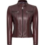 Derimod Marlyn Kadın Bordo Deri Ceket 24WGE513347 - S